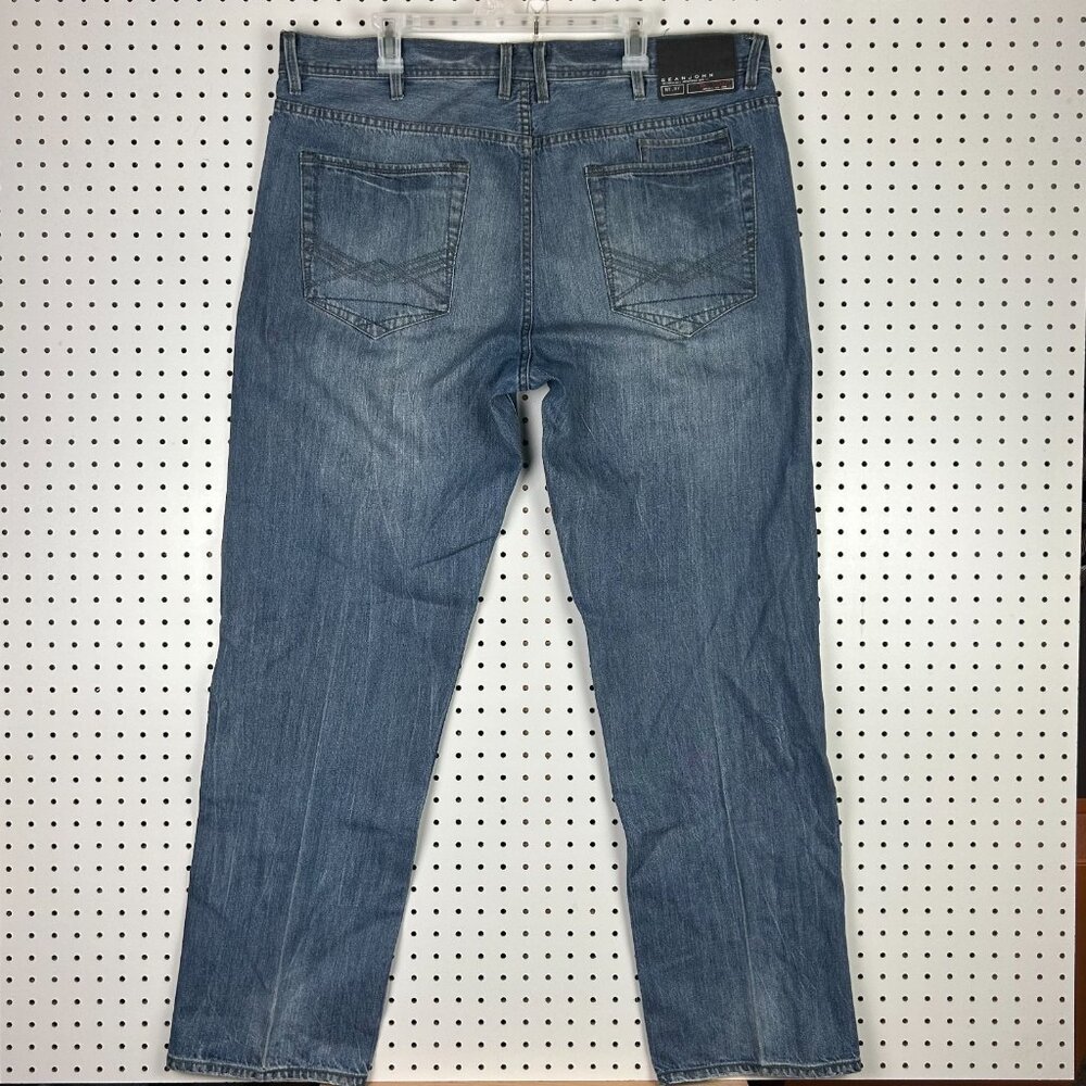 Sean John 90s Baggy Jeans 40x34 Embroidered Stitched Blue‎ Denim Hip Hop Skater